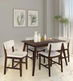 Allie Wood Aroma Sheesham ( Rosewood) Solid Wood 4 Seater Dining Set (Finish Color -Walnut Finish, DIY(Do-It-Yourself))