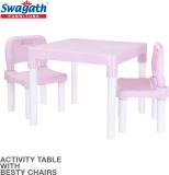 swagath furniture Activity Table For Kids Plastic 2 Seater Dining Set (Finish Color -Baby pink, DIY(Do-It-Yourself))