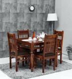 Vishwakarma Antique Jodhpuri Handcrafted Contemporary Solid Wood 4 Seater Dining Set (Finish Color -Rustic Teak Finish, DIY(Do-It-Yourself))