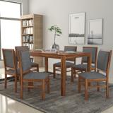 Kendalwood Furniture Premium Dining Room Furniture Wooden Dining Table with 6 Chairs Solid Wood 6 Seater Dining Set (Finish Color -Honey Finish With Grey Finish, DIY(Do-It-Yourself))