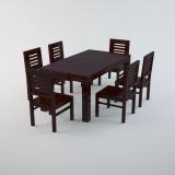 Worldwood Sheesham (Rose wood) 1 Table with 6 chair Solid Wood 6 Seater Dining Set (Finish Color -Mahogany Finish, DIY(Do-It-Yourself))