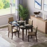 DecorNation Italiana Solid Wood 4 Seater Dining Set (Finish Color -Black, DIY(Do-It-Yourself))