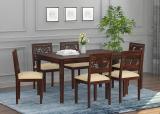 DriftingWood Dining Table 6 Seater | Six Seater Dinning Table with 6 Chairs for Home Solid Wood 6 Seater Dining Set (Finish Color -Walnut, DIY(Do-It-Yourself))