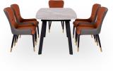 Durian ALASKA Metal 6 Seater Dining Set (Finish Color -Cloud Grey, Knock Down)