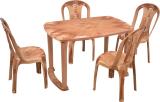 swagath furniture 4 Seater Dining Set for Home Garden Cafeteria Plastic 4 Seater Dining Set (Finish Color -SANDAL WOOD, DIY(Do-It-Yourself))