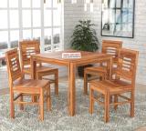 JeenWood Solid Sheesham Wood Four Seater Dining Set For Dining Room , Restaurant Solid Wood 4 Seater Dining Set (Finish Color -Natural Finish, DIY(Do-It-Yourself))