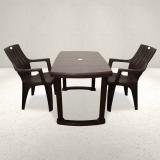 ARLAVYA 2 Seater Dining Set for Home Cafeteria Garden Plastic 2 Seater Dining Set (Finish Color -Dark Brown, DIY(Do-It-Yourself))