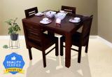 Allie Wood Sheesham ( Rosewood ) Solid Wood 4 Seater Dining Set (Finish Color -Brown, DIY(Do-It-Yourself))