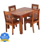 Deuba Solid Wood 4 Seater Dining Set (Finish Color -Natural Honey, Knock Down)