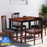 Flipkart Perfect Homes Houston Solid Wood 4 Seater Dining Set (Finish Color -Brown & Coffee, Knock Down)