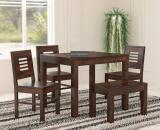 Devsignature Solid Sheesham Wood Four Seater Dining Set For Kitchen , Hotel , Restaurant Solid Wood 4 Seater Dining Set (Finish Color -Walnut Finish, DIY(Do-It-Yourself))