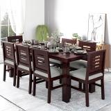 TRUE FURNITURE Sheesham DiningTable & 8 Cushion Chair for Living Room Solid Wood 8 Seater Dining Set (Finish Color -Chestnut Finish, DIY(Do-It-Yourself))