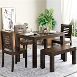 Custom Decor Solid Wood 4 Seater Dining Set (Finish Color -Mahogany, DIY(Do-It-Yourself))