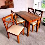 Ikiriya Oakmont Sheesham (Rosewood ) Accent Solid Wood 4 Seater Dining Set (Finish Color -HONEY FINISH, DIY(Do-It-Yourself))