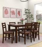 Mintwud from Pepperfry Seattle Solid Wood 6 Seater Dining Set (Finish Color -Dark Cappuccino Finish, Knock Down)