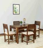 DECORWOOD Solid Sheesham Wood Four Seater Dining Set For Dining Room, Restaurant . Solid Wood 4 Seater Dining Set (Finish Color -Honey Teak Finish-11, DIY(Do-It-Yourself))