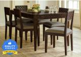 Taskwood Furniture Solid Wood Sheesham Wood 6 Seater Dining Table With 6 Chairs For Dining Room Solid Wood 6 Seater Dining Set (Finish Color -Warm Walnut, Optional Installation Available)