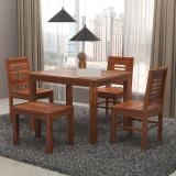 TRUE FURNITURE Carlsbade Sheesahm ( Rosewood) Solid Wood 4 Seater Dining Set (Finish Color -Brown, DIY(Do-It-Yourself))