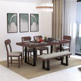 Ganpati Arts Sheesham Solid Wood Dining Set with Bench for Home/DiningHall/Hotel Solid Wood 6 Seater Dining Set (Finish Color -Walnut Finish, DIY(Do-It-Yourself))