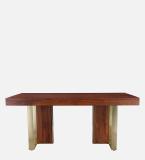 Hometown Marvis Solid Wood 6 Seater Dining Table (Finish Color - Walnut, Knock Down)