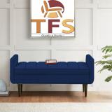 TFS Luxurious Bench settee with Storage Box 2 seatter For Bedroom, Living,office Solid Wood Settee (Finish Color -Blue, DIY(Do-It-Yourself))