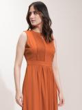 Tokyo Talkies Women Fit and Flare Orange Dress