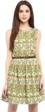 La Zoire Women Fit and Flare Green Dress