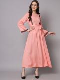 THE VANCA Women Fit and Flare Pink Dress