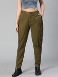 OXOLLOXO Women Regular Fit Cotton Solid Casual Khaki Pant Regular Fit Women Khaki Trousers