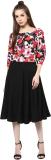 HARPA Women Fit and Flare White, Black Dress