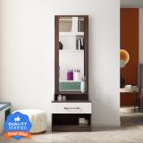 A GLOBIA CREATIONS Olive Engineered Wood Dressing Table (Finish Color - , Choco Walnut, Knock Down)