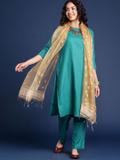 Taavi Silk Blend Self Design Women Dupatta