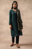 W Cotton Blend Printed Women Dupatta