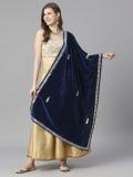 DUPATTA BAZAAR Velvet Embellished Women Dupatta