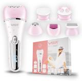 VGR V-733 Professional 6 in 1 Lady Care Grooming Set Cordless Epilator (Pink, White)