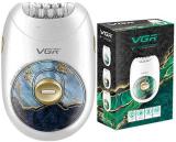 VGR V-706 Cordless Epilator (White, Green)