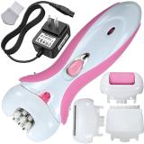 QGS A Ladies 4in1 Rechargeable Washable Foot Callus Remover Trimmer Shaver Painless Cordless Epilator (White, Pink)