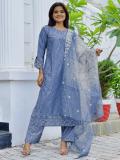 LIBAS Women Kurta Palazzo Dupatta Set