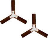 LUMINOUS New York Brooklyn 1200 mm 3 Blade Ceiling Fan (Brown | Pack of 2)