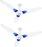 Candes Florence 3 Star 1200 mm 3 Blade Ceiling Fan (Anti Dust | White Blue | Pack of 2)