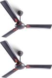 Longway Creta P2 1200 mm 3 Blade Ceiling Fan (Ultra High Speed | Smoked Brown | Pack of 2)