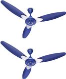 Candes Florence 3 Star 1200 mm 3 Blade Ceiling Fan (Energy Saving | Silver Blue | Pack of 2)