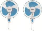 USHA Helix Pro High Speed 400mm pack of 2 400 mm 3 Blade Wall Fan (White, Blue | Pack of 2)