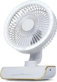YOZO Table fan Powerful Rechargeable with LED Light Table Fan for Home, Office Desk Mini Desk Fan Portable 3 Speeds Wind Desktop Table Cooling Fan For Car Outdoor USB Fan, Led Light, Rechargeable Fan (OSCILLATE WHITE)