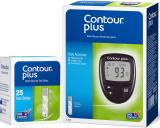 CONTOUR PLUS Blood Glucose Monitoring System 25 Strips Glucometer (Black)