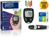 CONTOUR PLUS Elite with 25 strips Glucometer (Black)