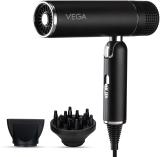 VEGA Style Pro 1600W Hair Dryer for Men & Women with 2X Faster Drying, 2 Attachments Hair Dryer (1600 W, Black)