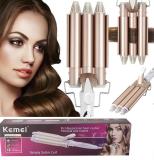 Kemei KM-1010 HAIR CURLER Hair Styler QUALX KM-2209 Professional Hair Flat Iron Curler Hair Straightener Hair Straightener (Gold, White)