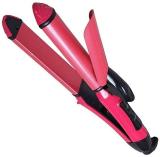 Bypass 2in1 Curler Cum Straightener for Regular Household B210 Professional N2009 2in1 Hair Straightener & Curler Iron Machine B210 Hair Straightener (Pink)