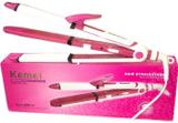 Kemei Ear Lobe & Accessories QUALX KM-1291 Hair Straightener (Pink, white)